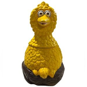 Vintage Big Bird Cookie Jar Sesame Street Muppets Inc Yellow Ceramic 1970s Rare